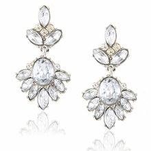 Load image into Gallery viewer, Black Blue Crystal Rhinestone Drop Earrings