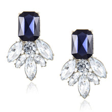 Load image into Gallery viewer, Black Blue Crystal Rhinestone Drop Earrings