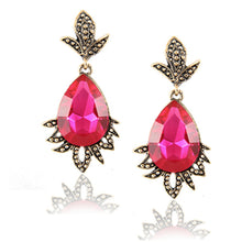 Load image into Gallery viewer, Black Blue Crystal Rhinestone Drop Earrings