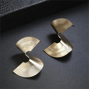 Gold Color Geometric Statement Earrings