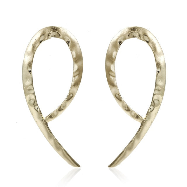 Gold Color Geometric Statement Earrings