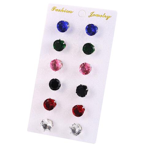 Mixed Color Crystal Stud Earring